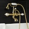 Kingston Brass AE553T7 7-Inch Wall Mount Tub Faucet with Hand Shower, Brushed Brass AE553T7 - alternate 3